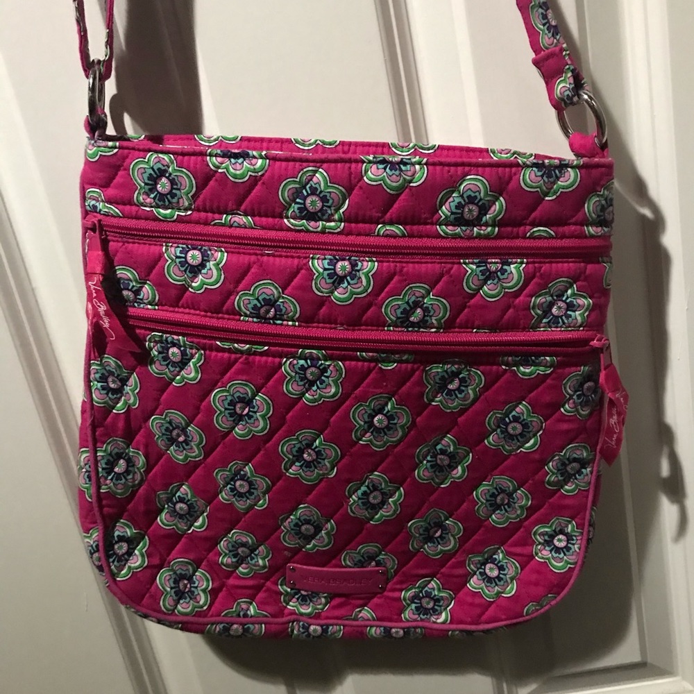 Vera Bradley Rasberry Medallion triple zip bag